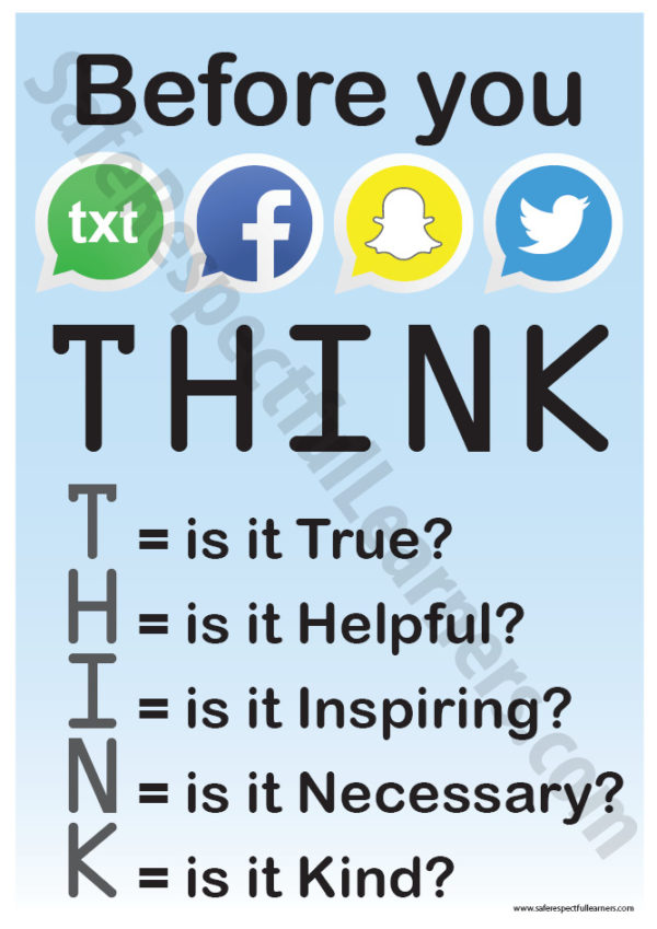 Digital Citizenship – Set Of 5 Posters – Safe Respectful Learners