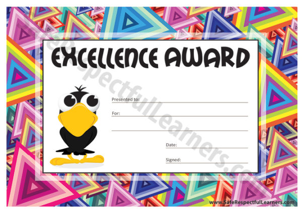 Classroom Awards - Bright Shapes - Crow - Safe Respectful Learners