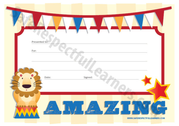 Classroom Printable Awards - Safe Respectful Learners