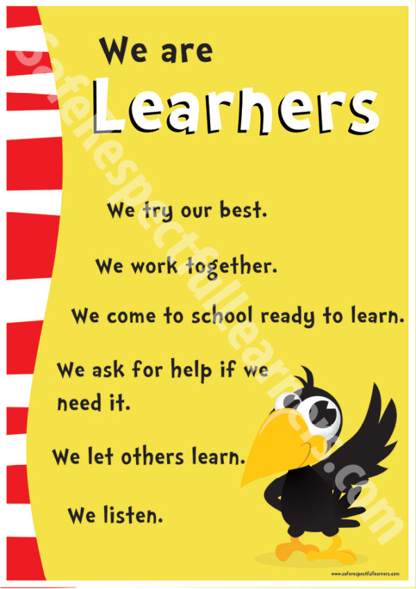 Suess-style poster - Safe Respectful Learners